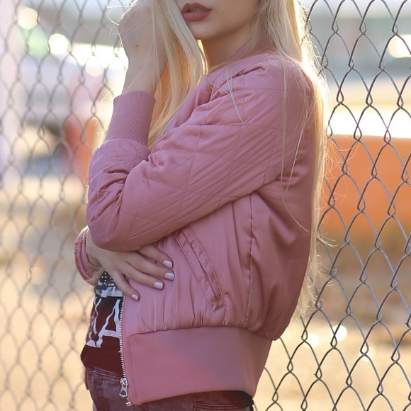 QUILTED SATIN BOMBER JACKET - Picture 2 of 7